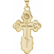 14K Yellow 32x21 mm Orthodox Cross Pendant