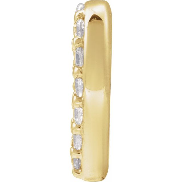 14k Yellow Petite Pavé™ .08 Ctw Natural Diamond Heart Dangle