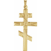 14K Yellow 32x18 mm Orthodox Cross Pendant