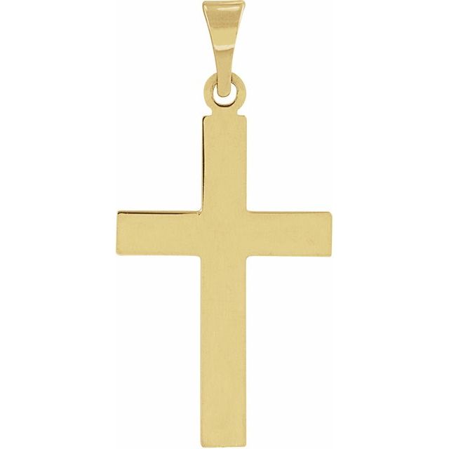 14k Yellow 18 X 12 Mm Cross Pendant