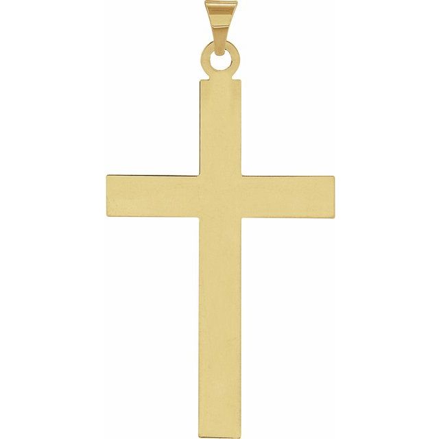 14k Yellow 39 X 25 Mm Cross Pendant