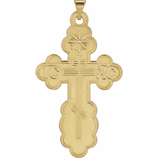 14k Yellow 40x26 Mm Orthodox Cross Pendant