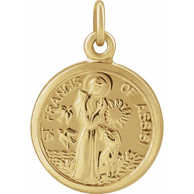 14K Yellow 10.15x12 mm St. Francis of Assisi Medal
