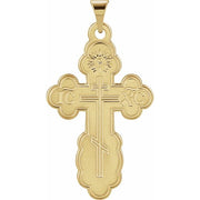 14k Yellow 26x17 Mm Orthodox Cross Pendant