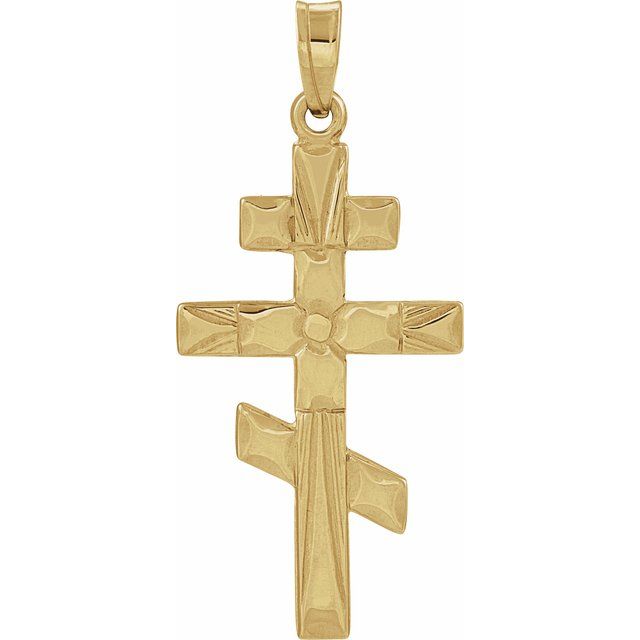 14K Yellow 26x15 mm Orthodox Cross Pendant