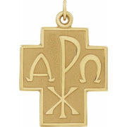 14K Yellow 24.5x22 mm Alpha Omega Cross Pendant