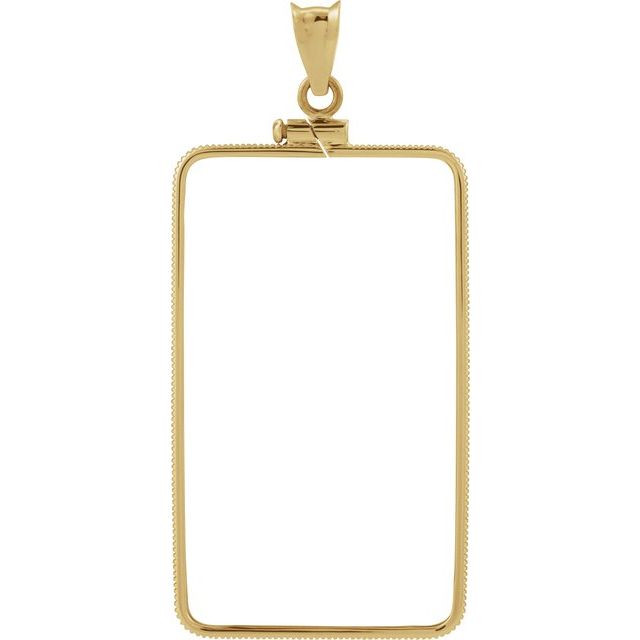 14K Yellow 41x24x.85 mm Screw-Top Coin Frame Pendant