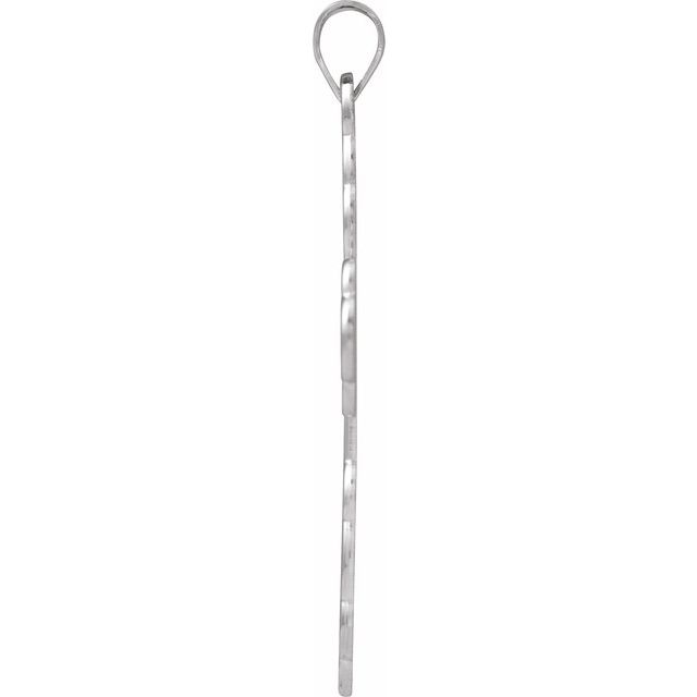 14K White 32x21 mm Orthodox Cross Pendant