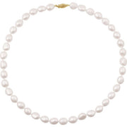 14K Yellow Cultured White Freshwater Pearl 18' Necklace