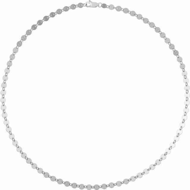 Sterling Silver 4 mm Mirror 16' Chain