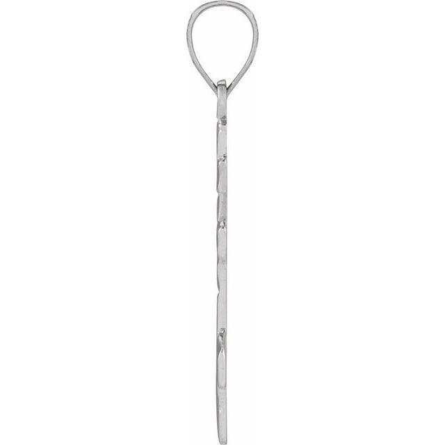 14k White 20x10 Mm Orthodox Cross Pendant