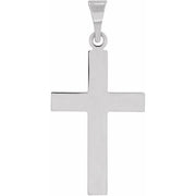 14k White 18 X 12 Mm Cross Pendant