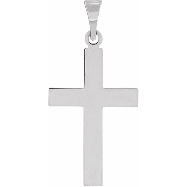 14k White 18 X 12 Mm Cross Pendant