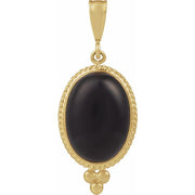 14K Yellow Natural Black Onyx Pendant