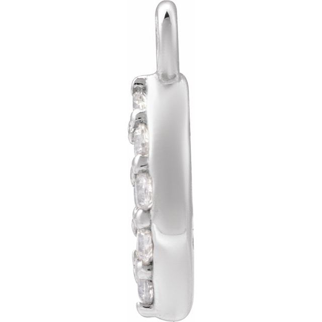 14k White Petite Pavé™ .06 Ctw Natural Diamond Dangle