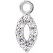 14k White Petite Pavé™ .06 Ctw Natural Diamond Dangle