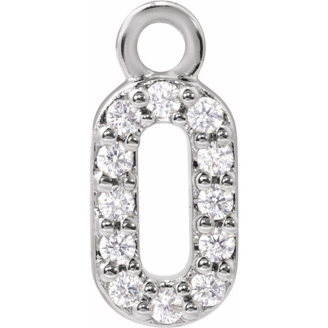 14k White Petite Pavé™ .06 Ctw Natural Diamond Dangle