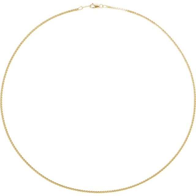 14K Yellow 1.7 mm Serpentine 18' Chain