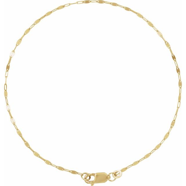 14K Yellow 1.5 mm Keyhole 7' Chain
