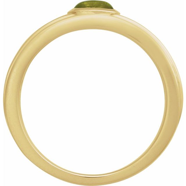 14K Yellow 5x3 mm Natural Peridot Cabochon Ring