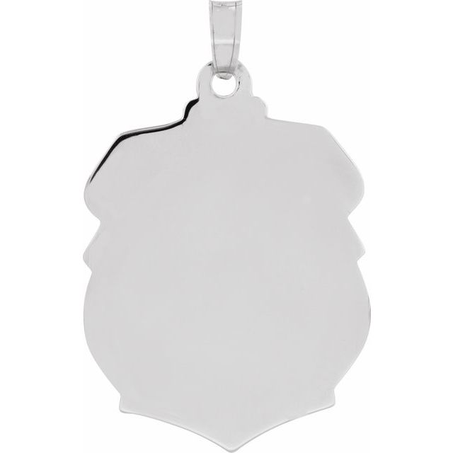 14K White 25x21 mm St. Michael Medal