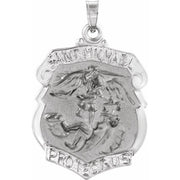 14K White 25x21 mm St. Michael Medal