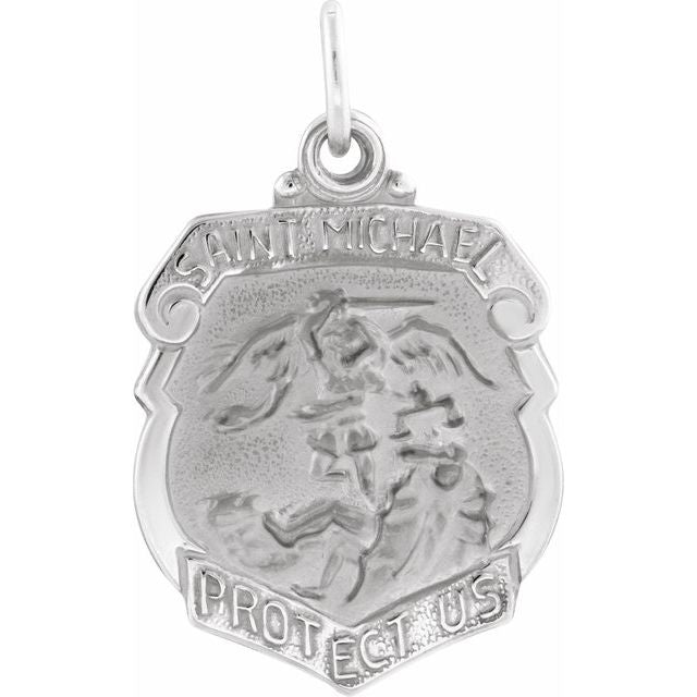 Sterling Silver 16.5x14 mm St. Michael Medal