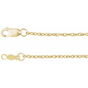 14K Yellow 1.25 mm Rope 20' Chain