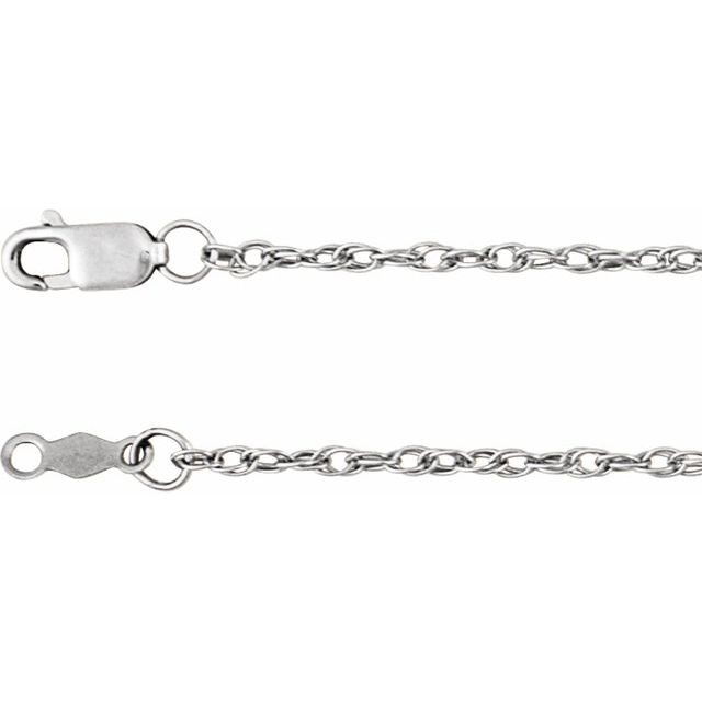 14K White 1.5 mm Rope 24' Chain