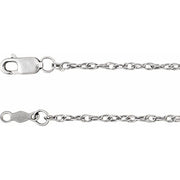 14K White 1.5 mm Rope 20' Chain