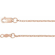 18K Rose 1.25 mm Rope 20' Chain