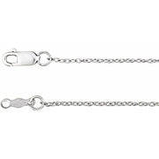 14K White 1 mm Rope 16' Chain