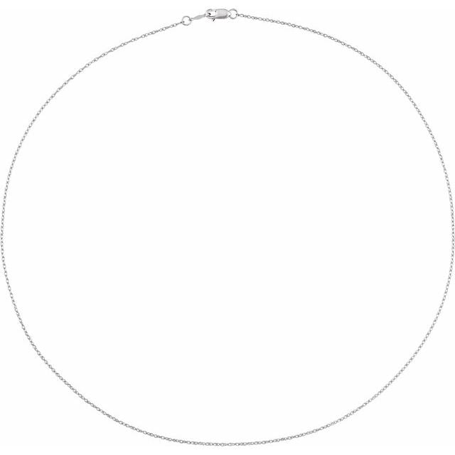 14K White 1 mm Rope 24' Chain