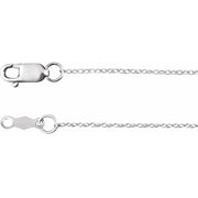 14K White .75 mm Rope 24' Chain