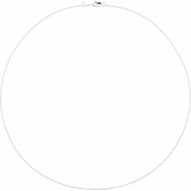 14K White .75 mm Rope 18' Chain