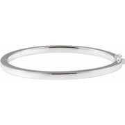 Sterling Silver Square Tube Hinged Bangle 7' Bracelet