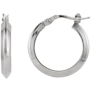 Sterling Silver Knife-Edge Tube 15 mm Hoop Earrings