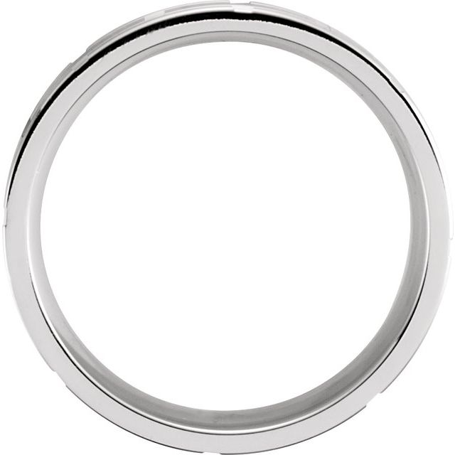 14K White 7 mm Grooved Band Size 8