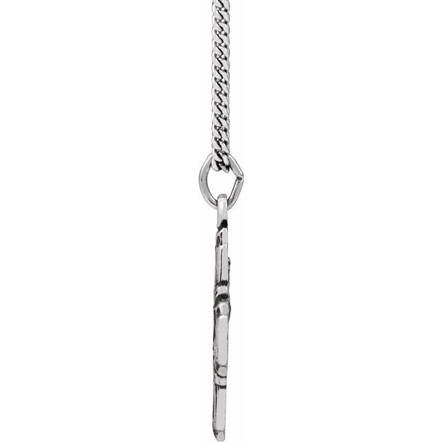 Sterling Silver 19x17.7 mm Four-Way Cross Medal 18' Necklace