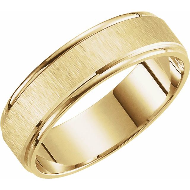 14K Yellow 6 mm Grooved Band Size 12.5