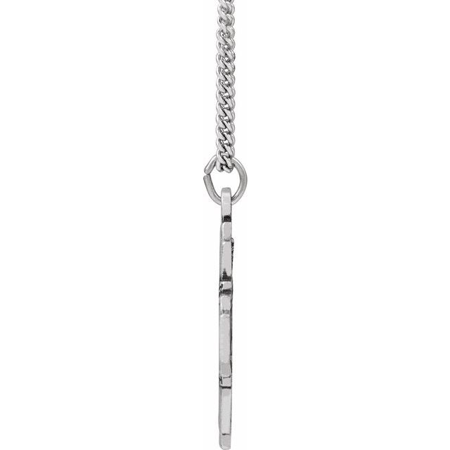 Sterling Silver 30x29 mm Four-Way Cross Medal 24' Necklace