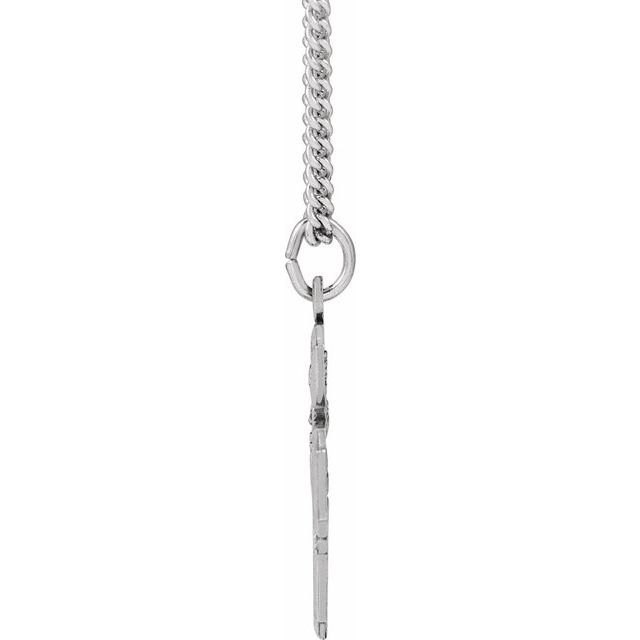 Sterling Silver 25x24 mm Four-Way Cross Medal 24' Necklace