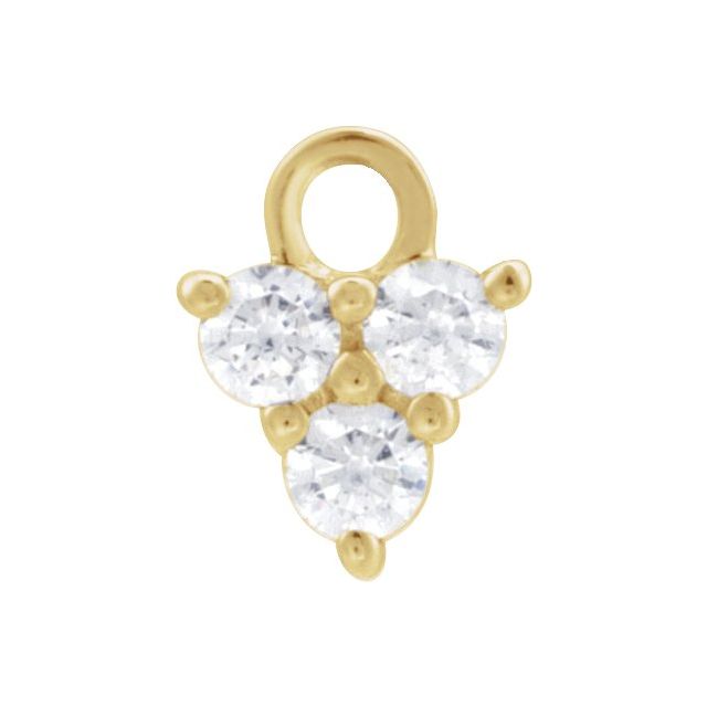 14k Yellow Petite Pavé™ 1/10 Ctw Natural Diamond Cluster Dangle