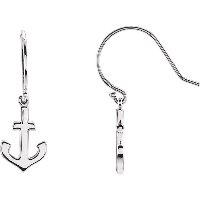 Sterling Silver Anchor Earrings