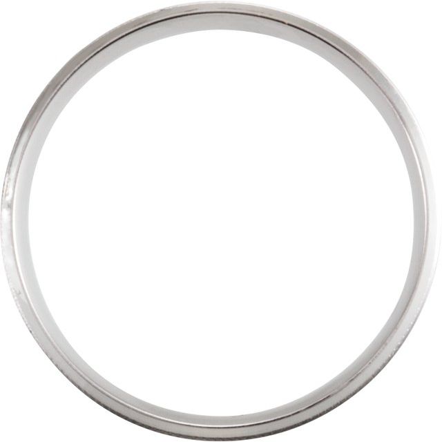 14k White 6 Mm Beveled-edge Band With Milgrain Size 10