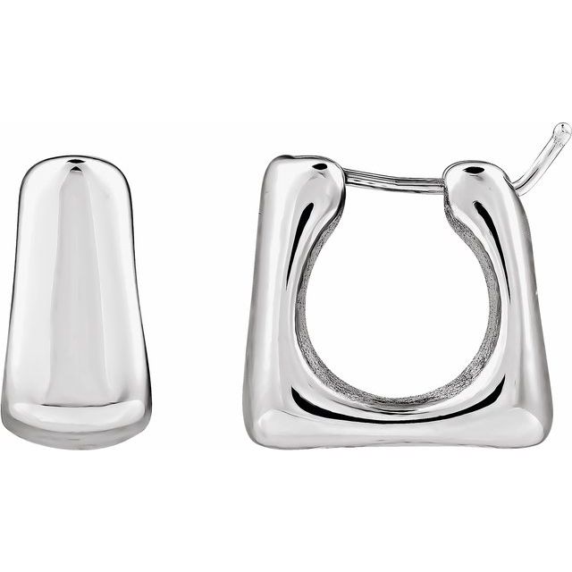 Sterling Silver Electroform Square 16.7 mm Hoop Earrings