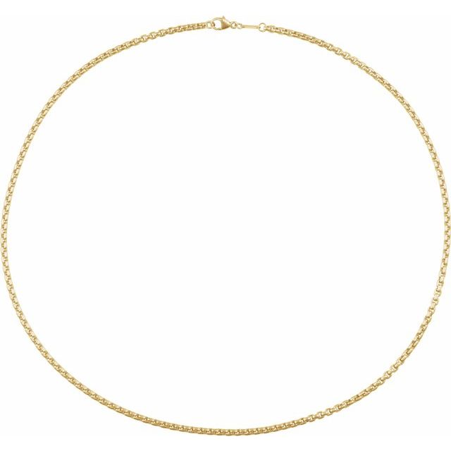 14K Yellow 1.8 mm Rounded Box 16' Chain