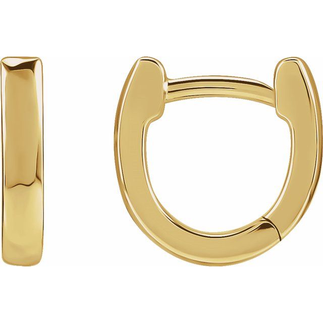 14K Yellow 10 mm Hinged Hoop Earring