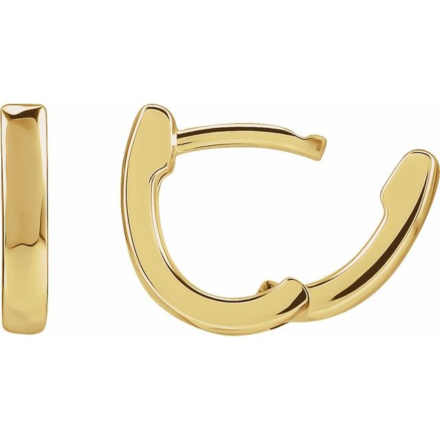 14K Yellow 10 mm Hinged Hoop Earring