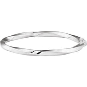 Sterling Silver Hinged Twisted 7' Bangle Bracelet